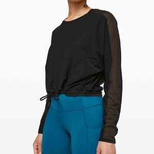 Lululemon | Reach for the Run Long Sleeve Mesh Top | Black | 6